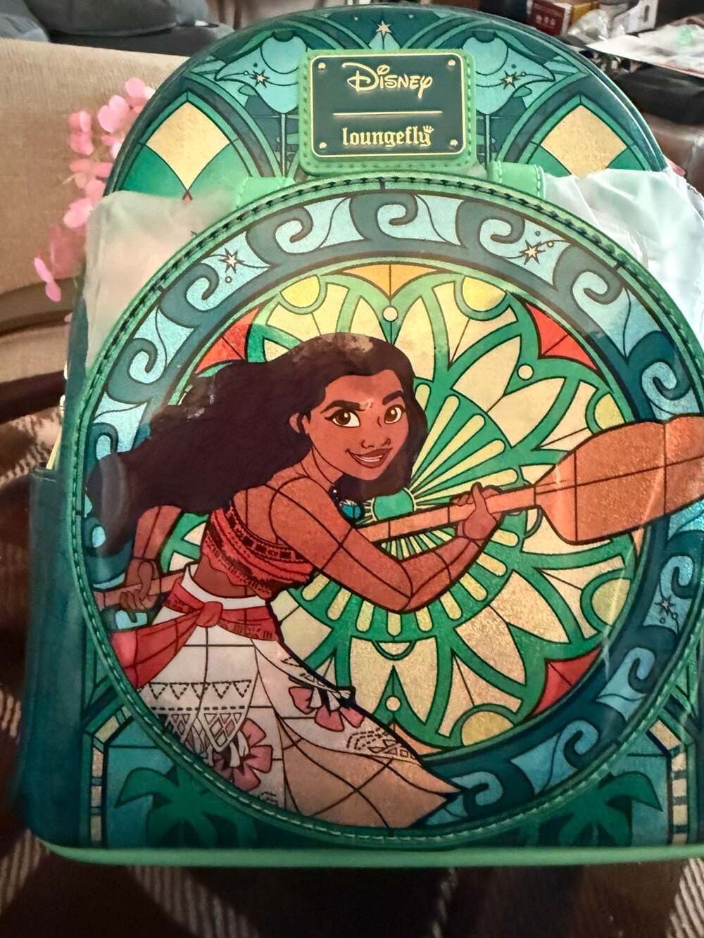 Loungefly Disney Princess Stained Glass Moana Mini Backpack